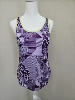 adidas Purple Geometric Print Women's Tank Top